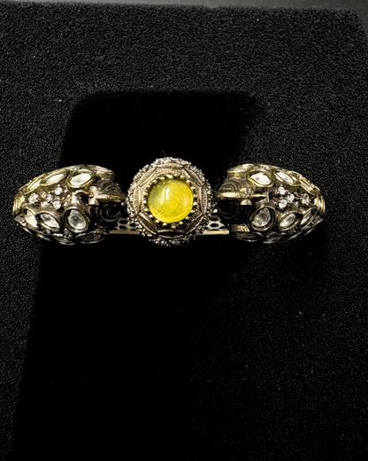 Peacock moissanite Bracelet with Yellow centrepiece