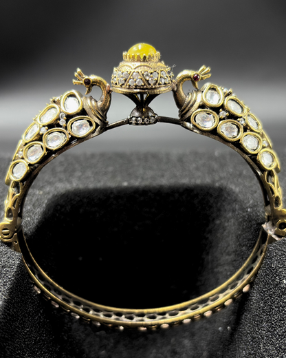Peacock moissanite Bracelet with Yellow centrepiece
